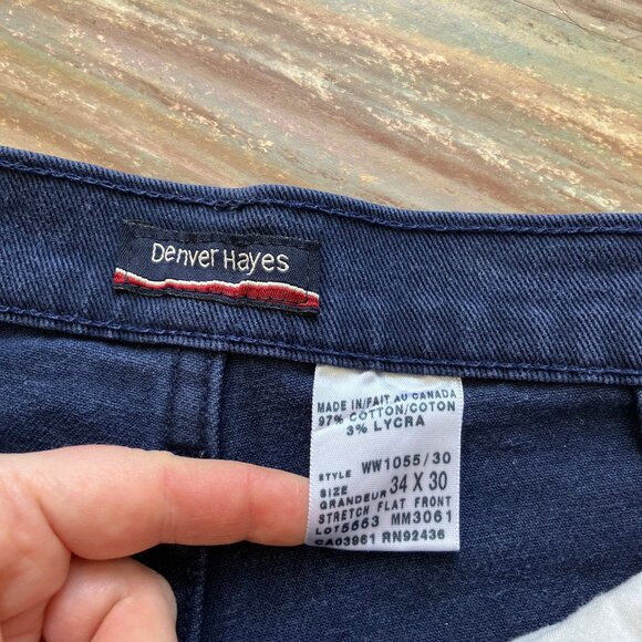 High Rise Bareback Jeans Vintage Made in Canada Denver Hayes Stretch Flat Front - Picture 5 of 8